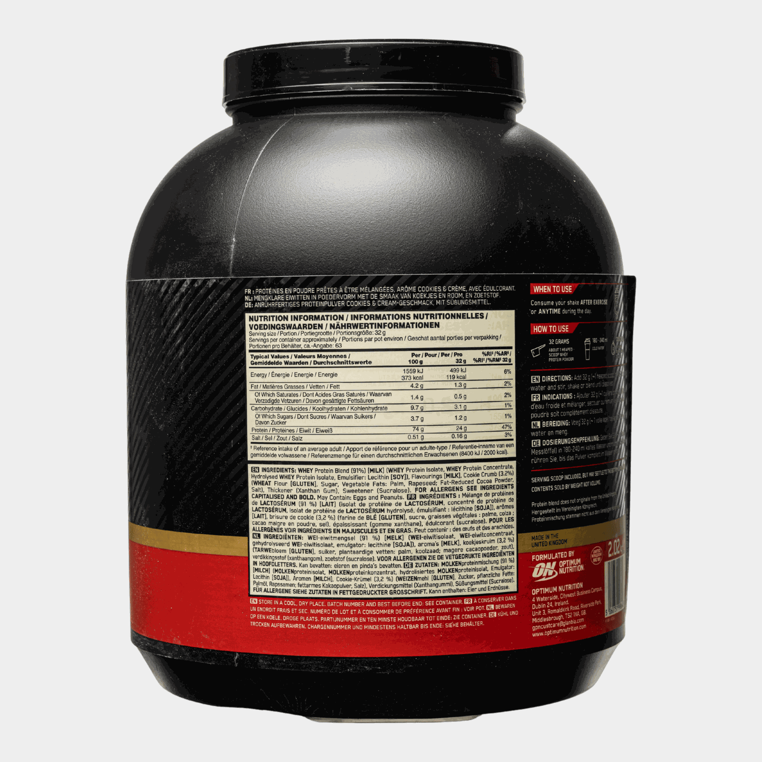 Gold Standard 100% Cookies & Cream 2kg, proteinpulver - full image 2