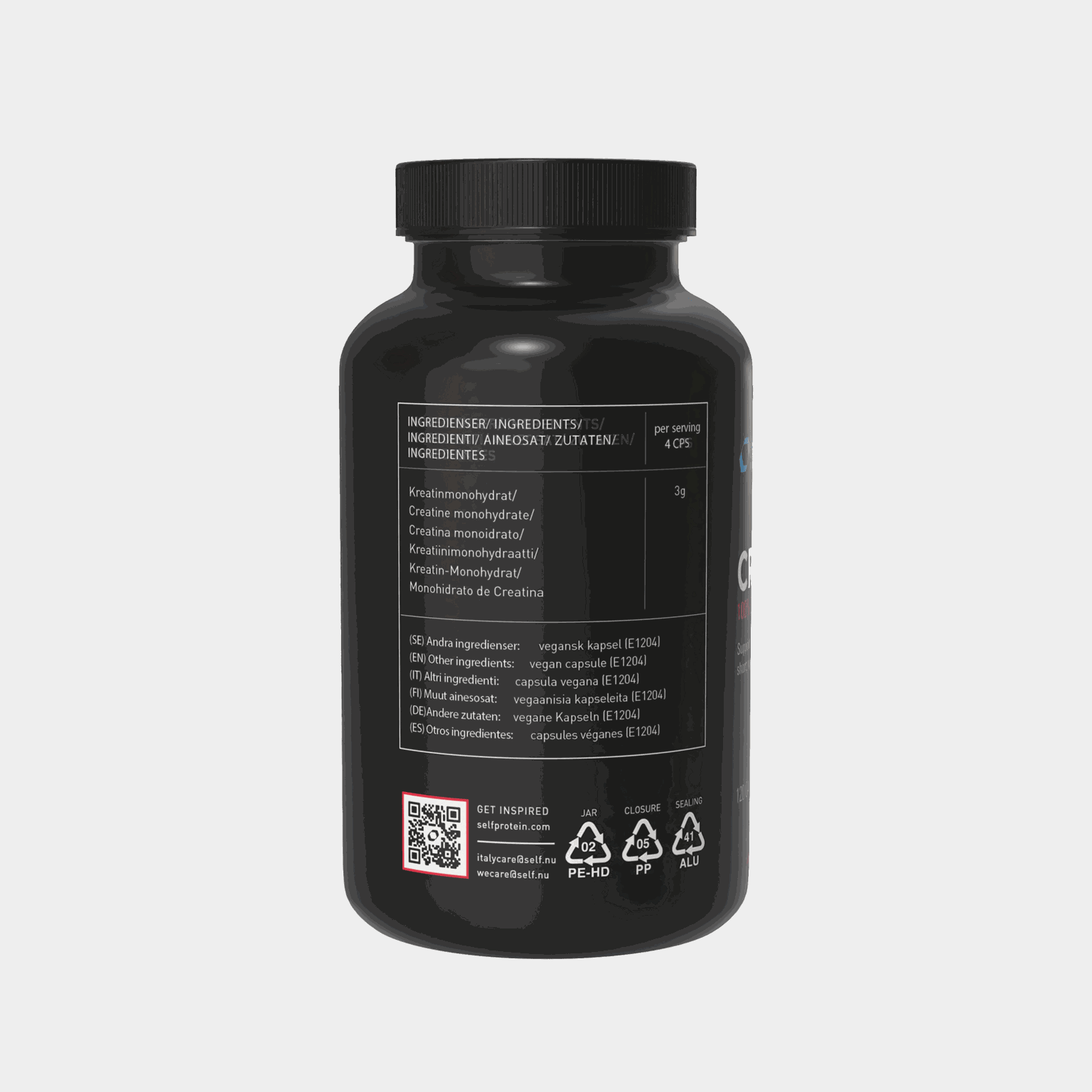 Kreatin monohydrat, 120 kapsler, kreatinkapslar - full image 3