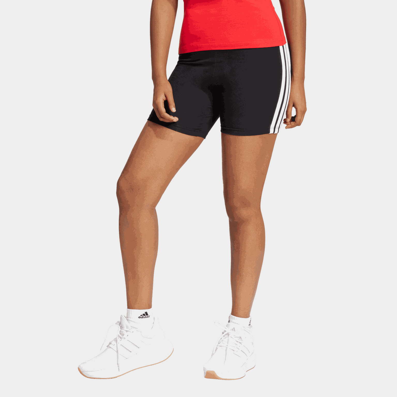 Essentials 3-Stripes High Waisted Biker Shorts, cykelshorts, dam - full image 1