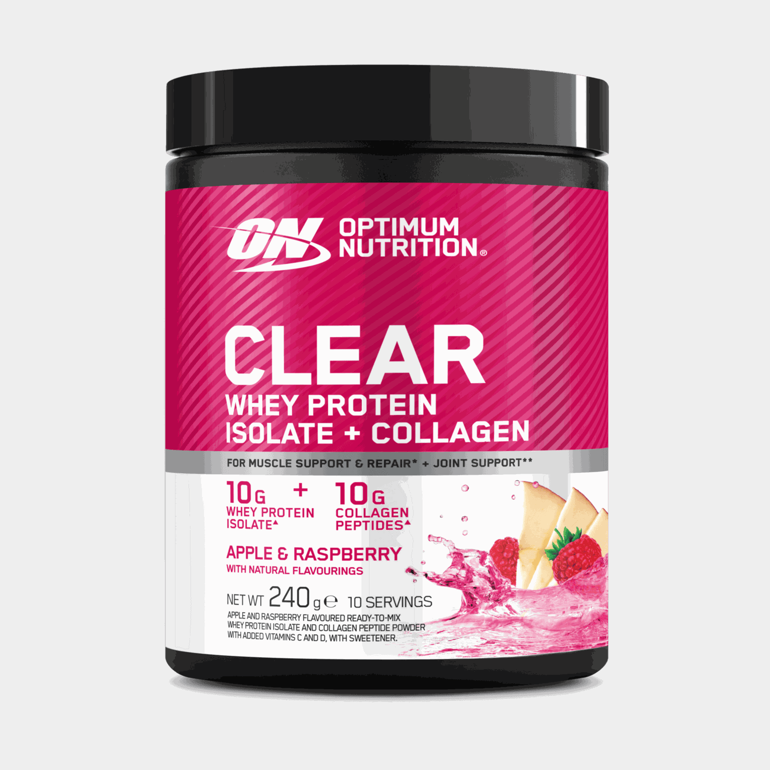 Clear Whey Collagen 280g Apple & Raspberry, proteinpulver - full image 1