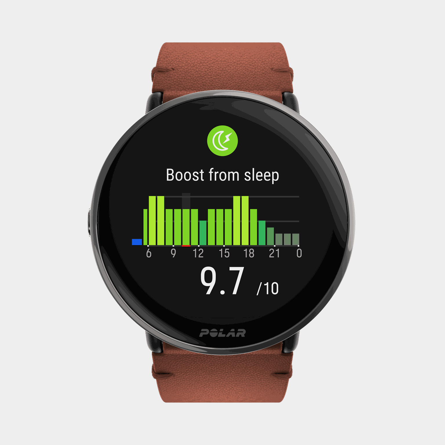 Ignite 3 Titanium/Brown leather strap, smartklocka - full image 1