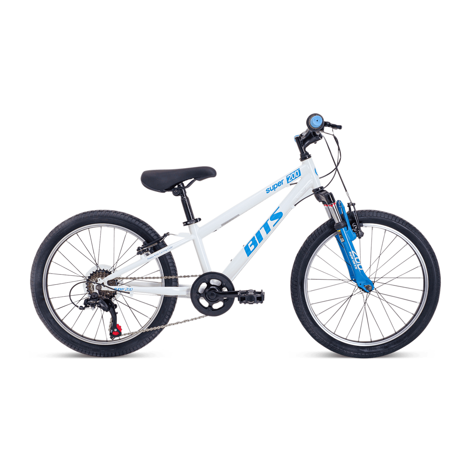 Super 200 EU WHITE/CYAN 25, barncykel, 5–8 år