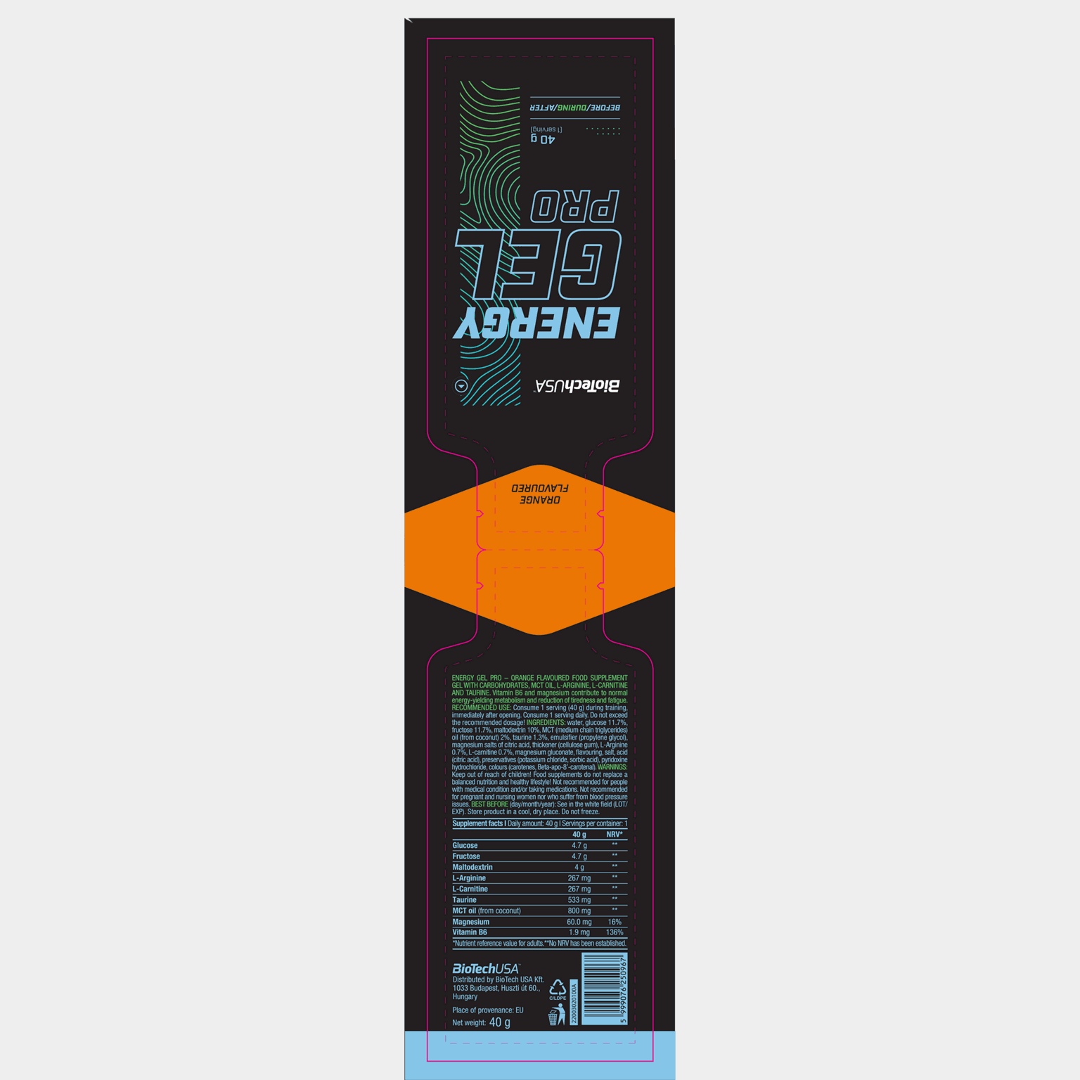 Energy Gel Pro Orange, energigel - full image 2