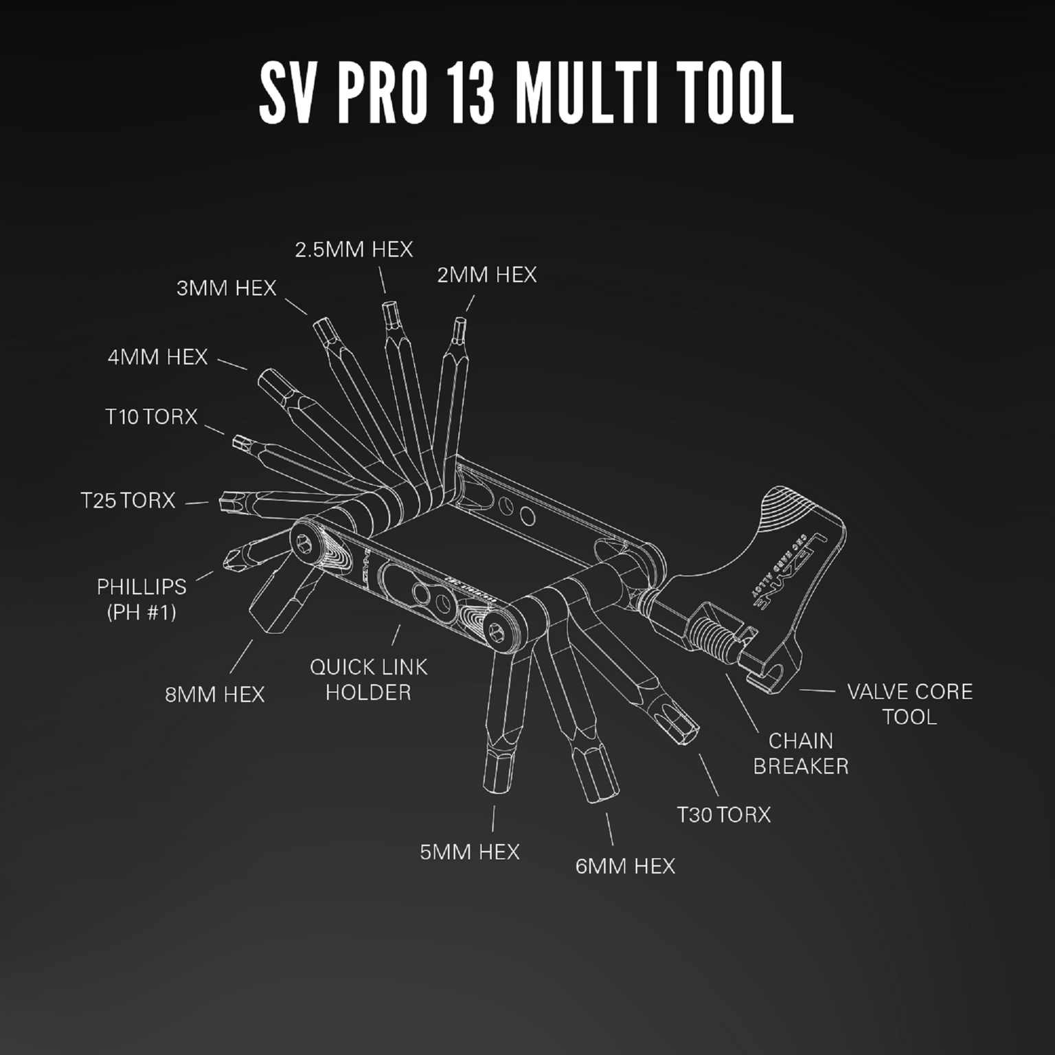 SV PRO 13 multitool, multiverktyg, cykel - full image 2
