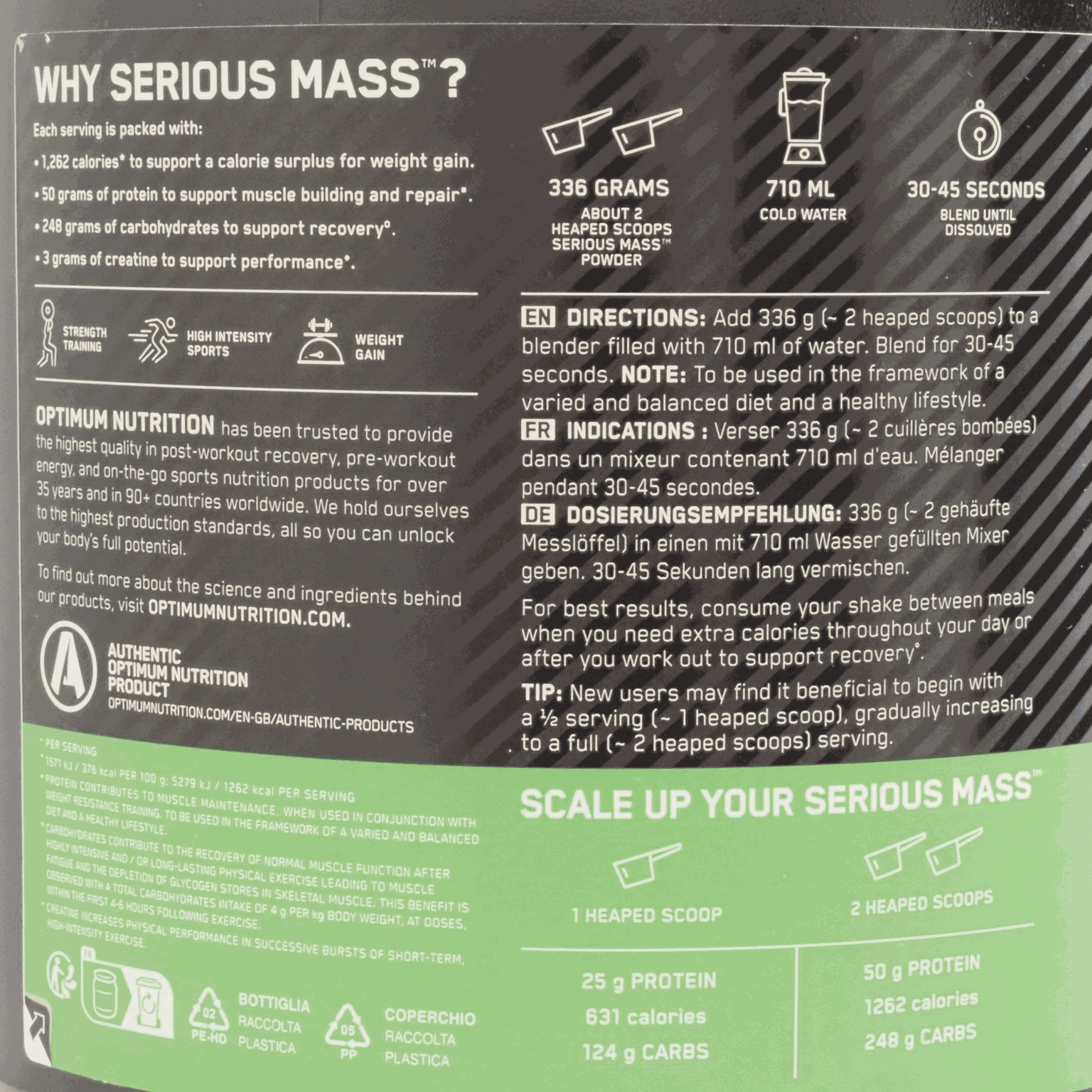 Serious Mass 2727 g, proteinpulver - full image 4