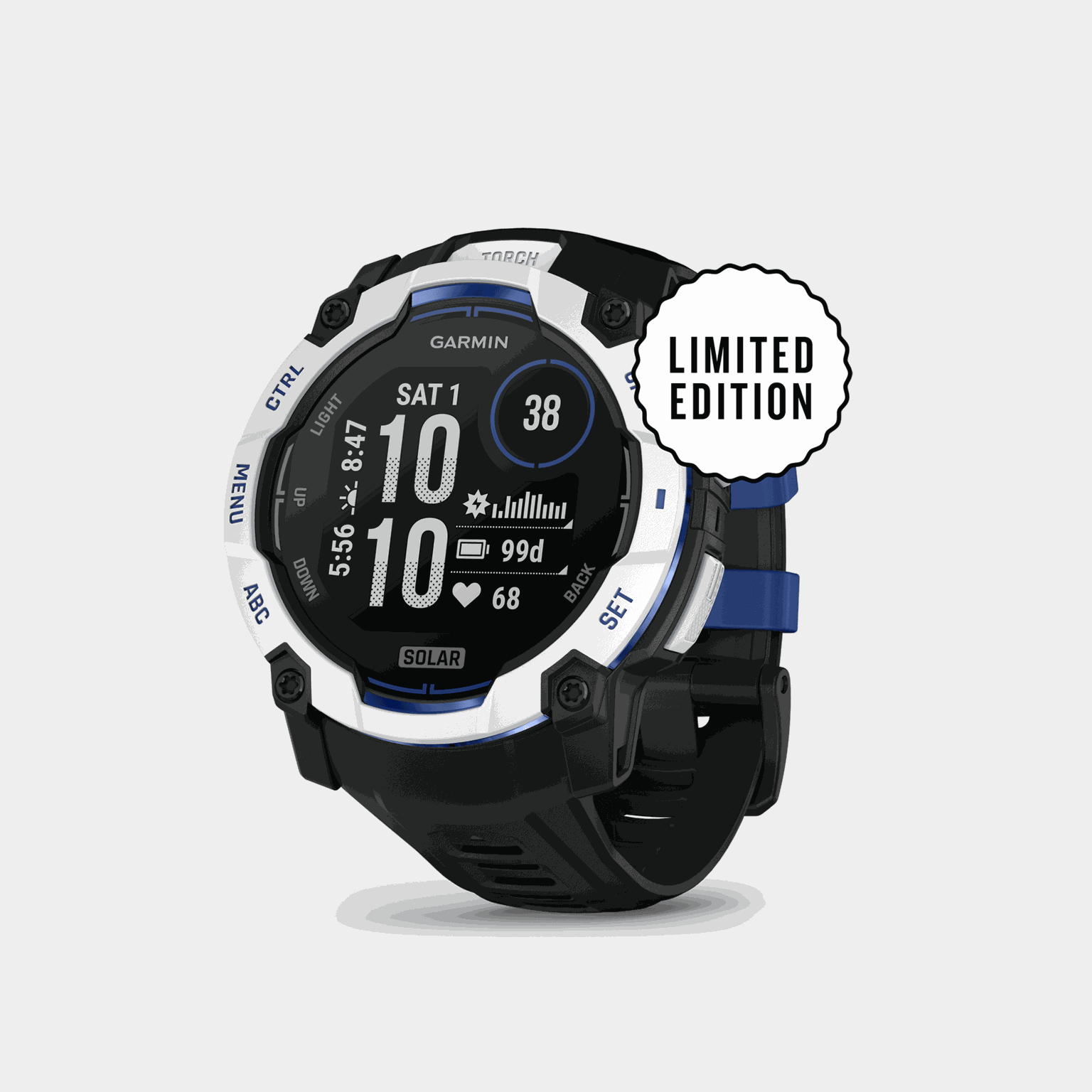 Instinct 3 LTD, 50mm, Solar, Whitestone w/ Black Strap, multisportklocka, smartklocka - full image 2