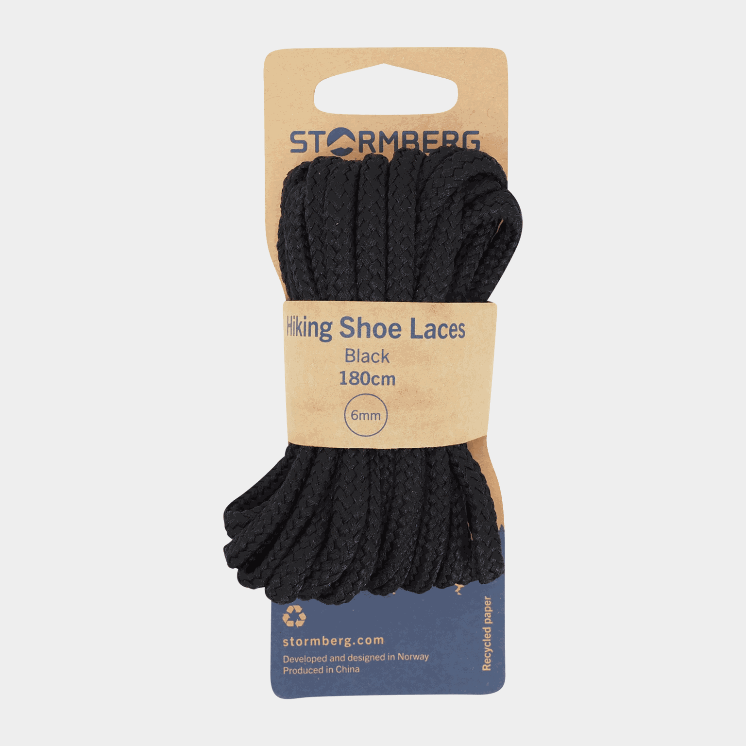 Hiking Shoe Laces Black 180cm, skosnören - full image 1