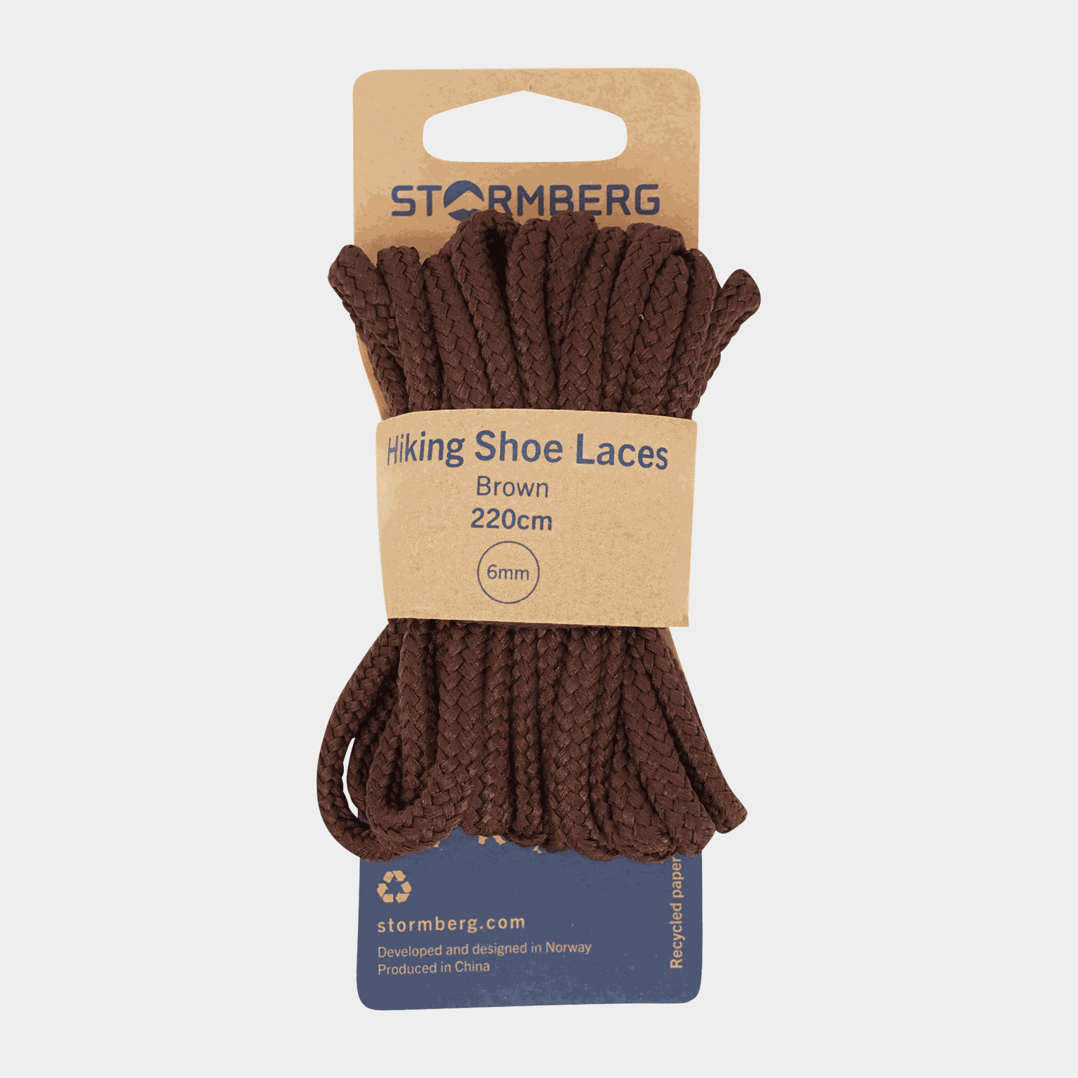 Hiking Shoe Laces Brown 220cm, skosnören - full image 1