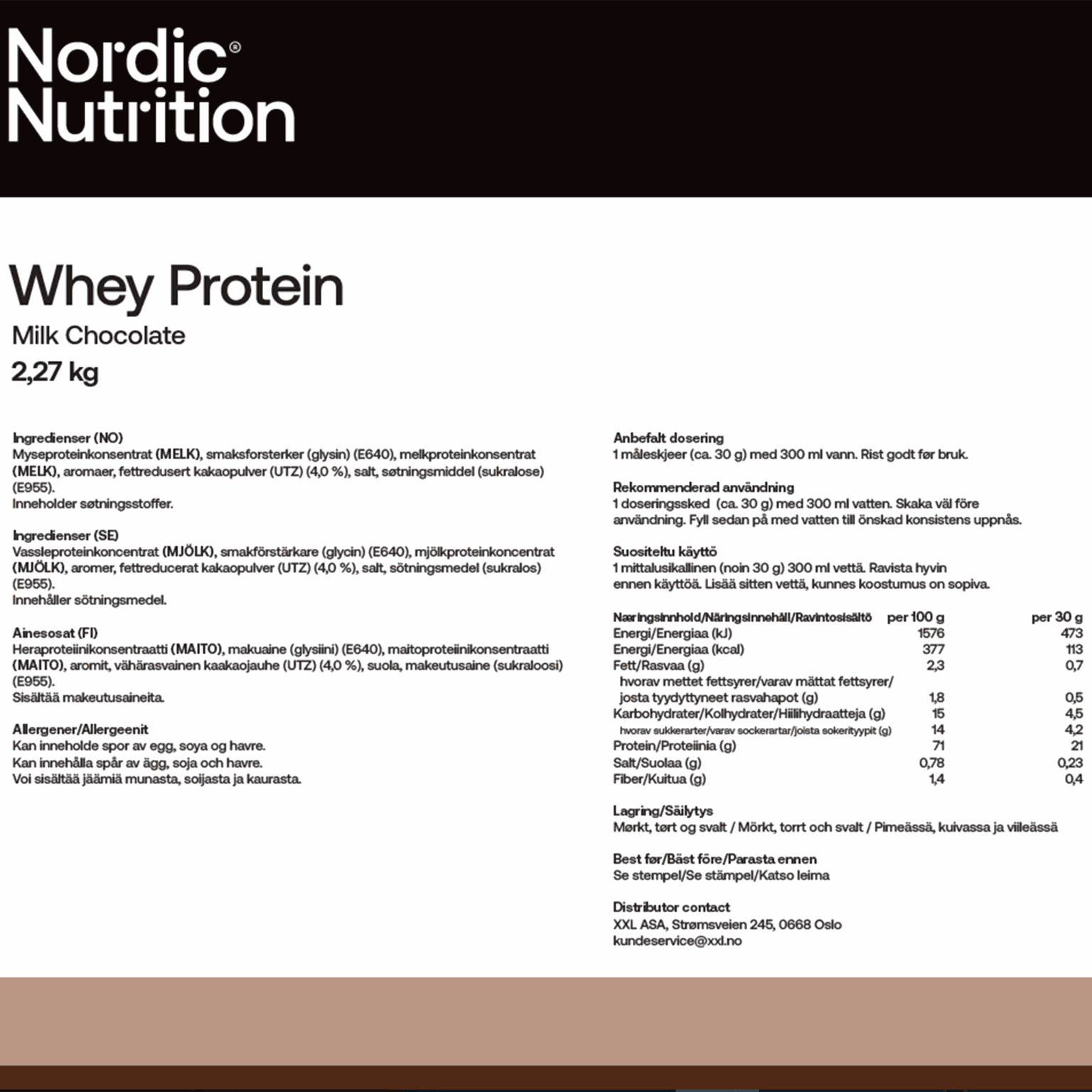 Whey Protein - Chocolate 2270 g, proteinpulver - full image 2