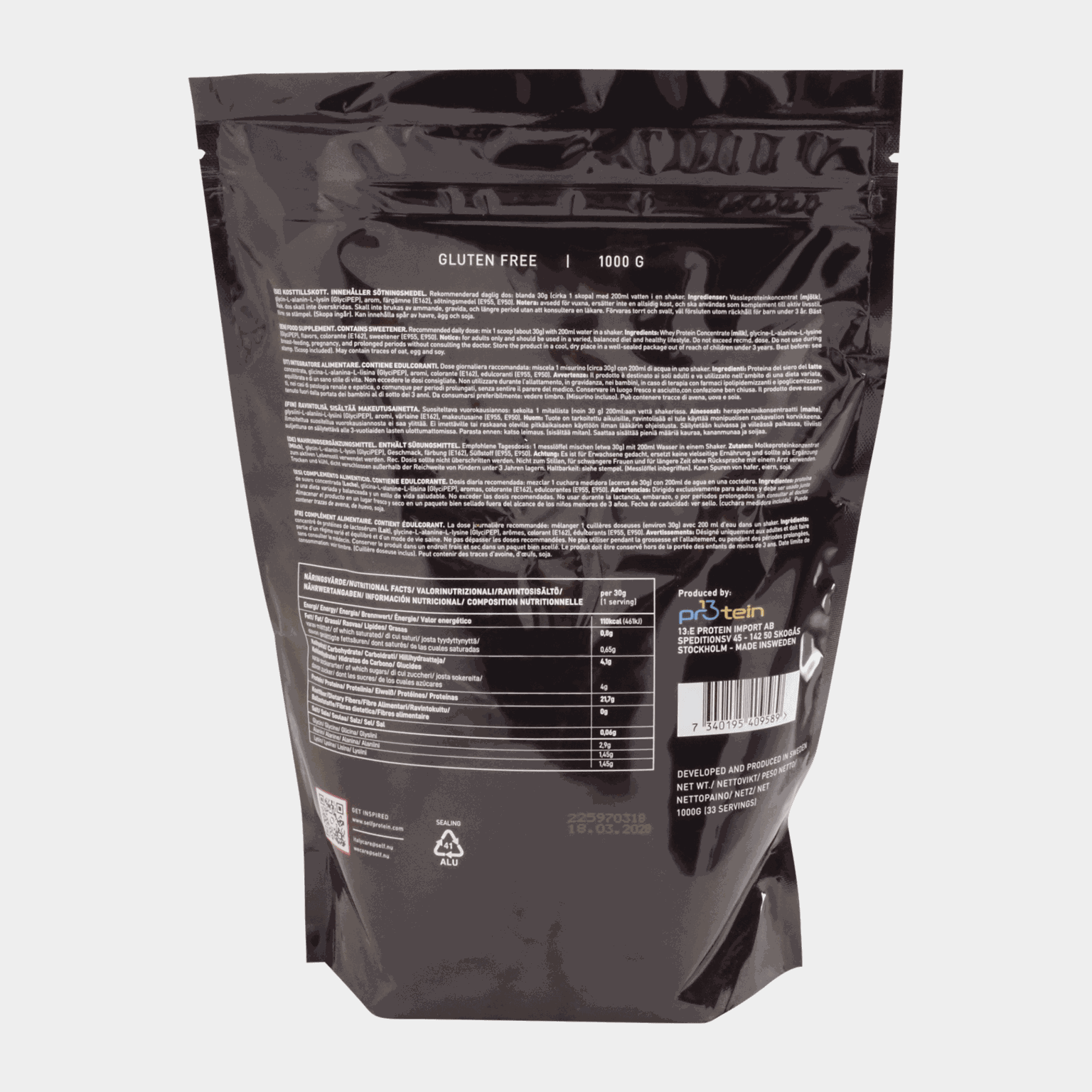 Whey Shake Strawberry 1 kg, proteinpulver - full image 3