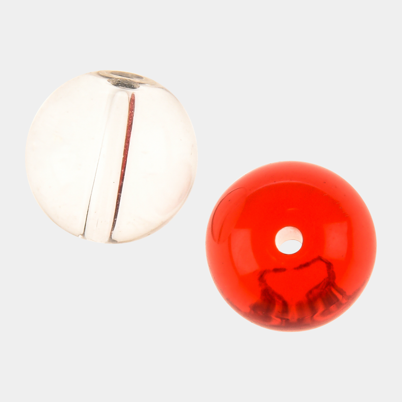 Glaspärlor 8mm, Röd/klar Mix - full image 1