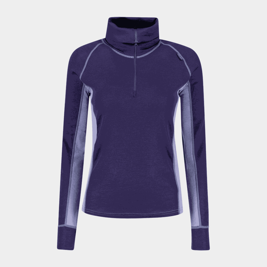 Laajias Merino Wool Polo Zip, ullunderställ, dam - full image 1