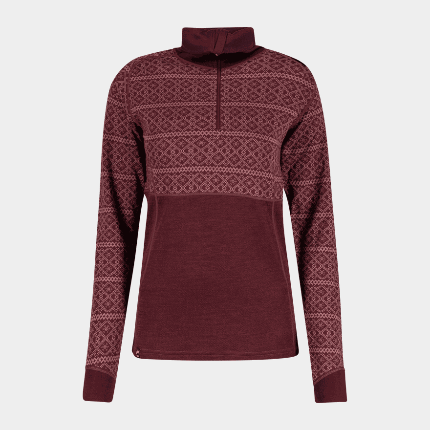 Dalen 2-layer Wool Polo Zip, ulltröja, dam - full image 1