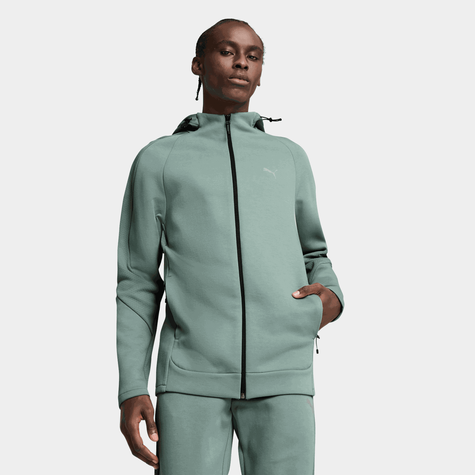 Evostripe Full-Zip Hoodie DK, huvjacka, herr - full image 1