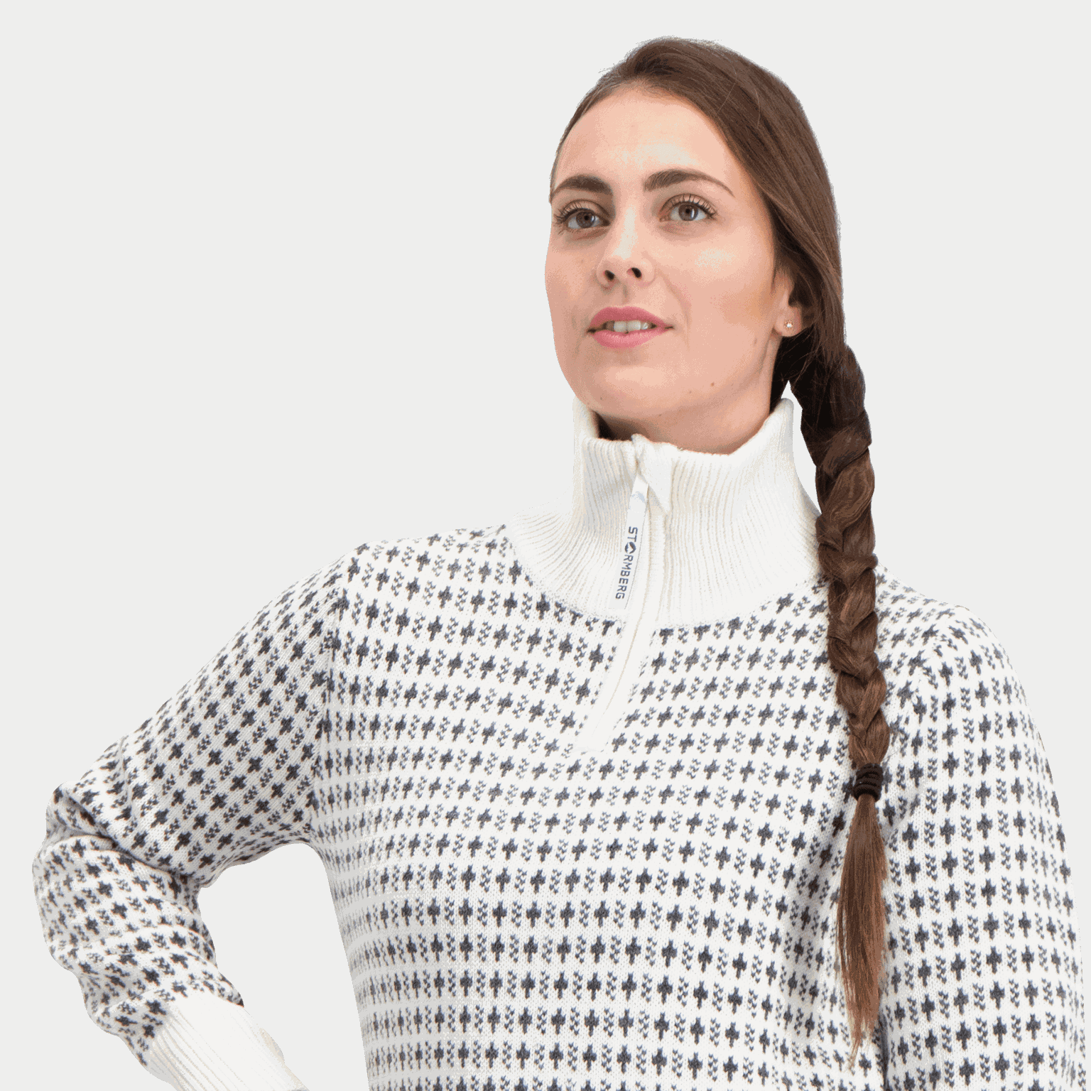 Nordishavet Wool Zip Sweater, ulltröja, dam - full image 2