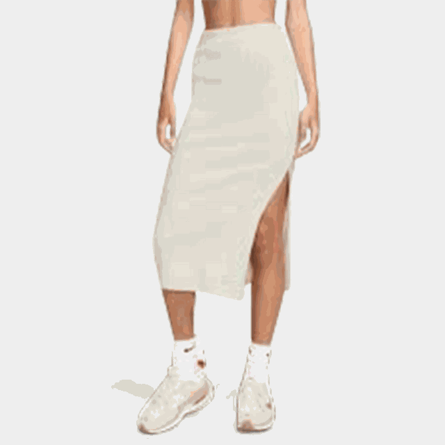 Nsw Nk Chll Knt Rib Md Skirt, kjol, dam - Fritidsbyxor