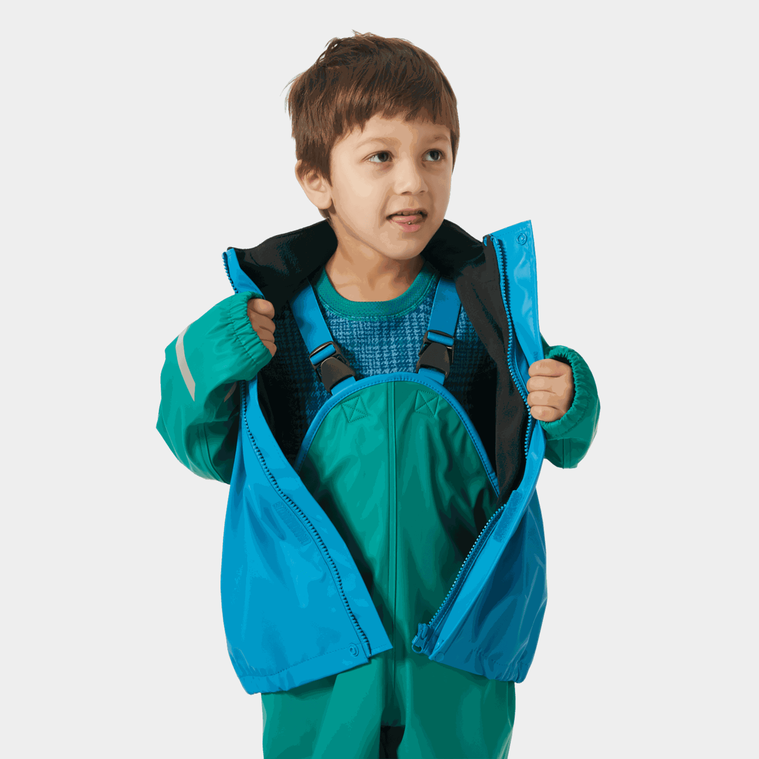 Bergen Fleece PU Rainset 2.0, regnställ barn - full image 4