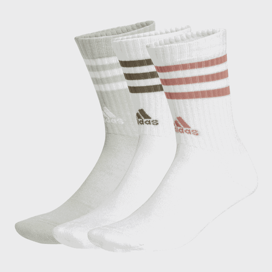 3-Stripes Cushioned Crew Socks 3 Pairs, strumpor - full image 1