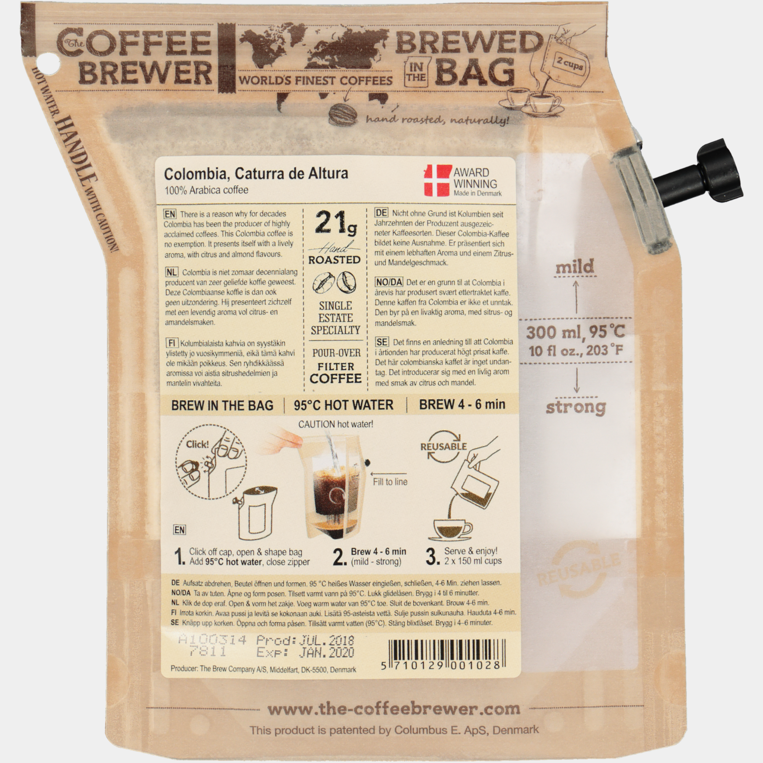 Colombia 2 Cup Coffee, Medium strong, Medium dark roast, snabbkaffe - full image 1