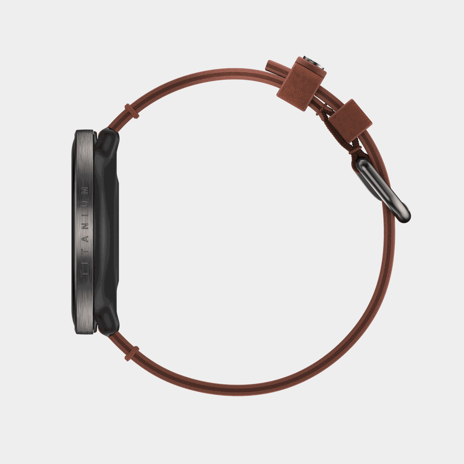 Ignite 3 Titanium/Brown leather strap, smartklocka - full image 4