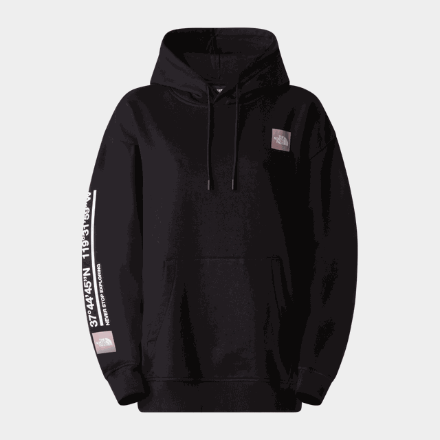 Mountain Graphic Hoodie Oversized, huvtröja, dam - Pikeér
