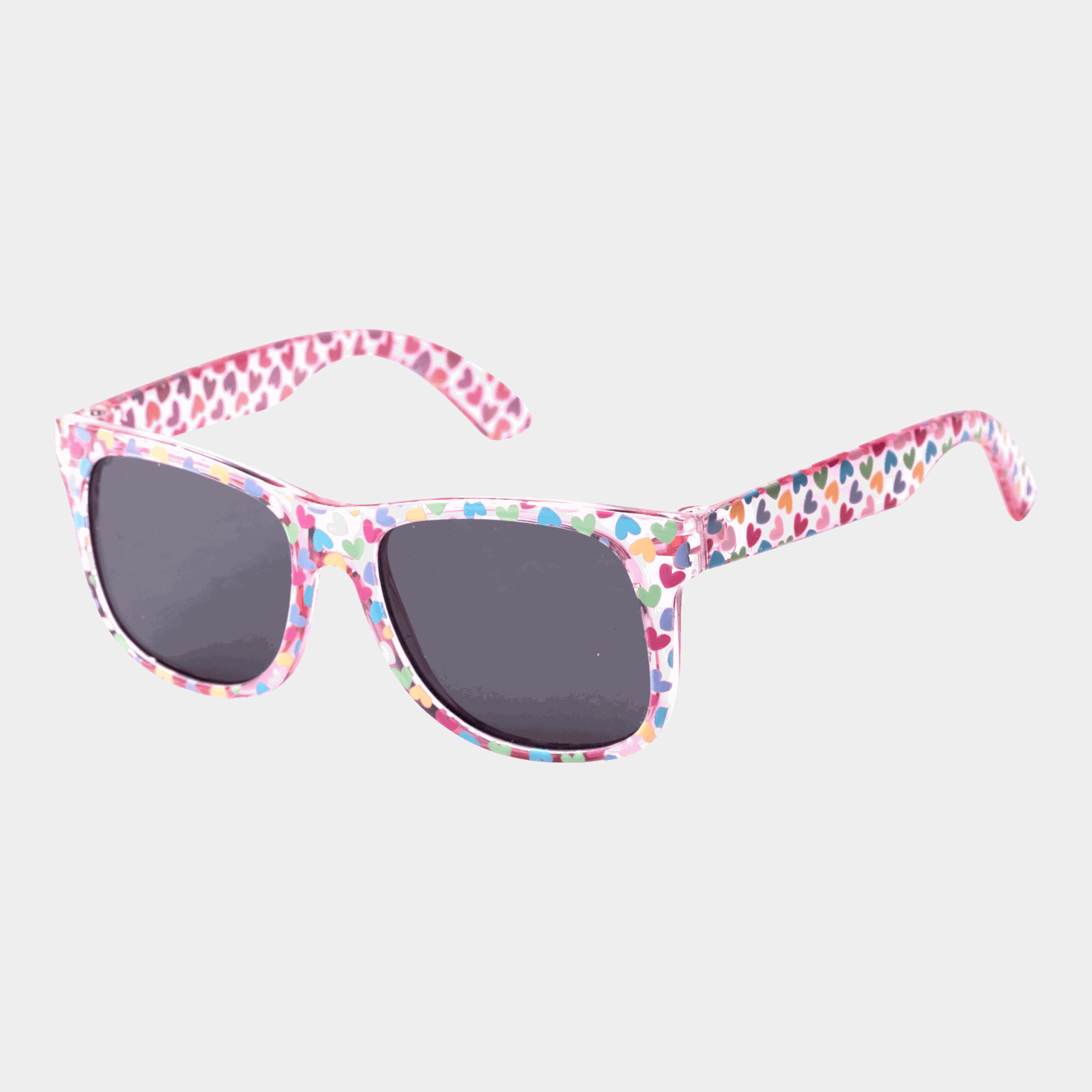 sunglasses 015 Matt Pink Heart/Smoke, solglasögon, barn - full image 1