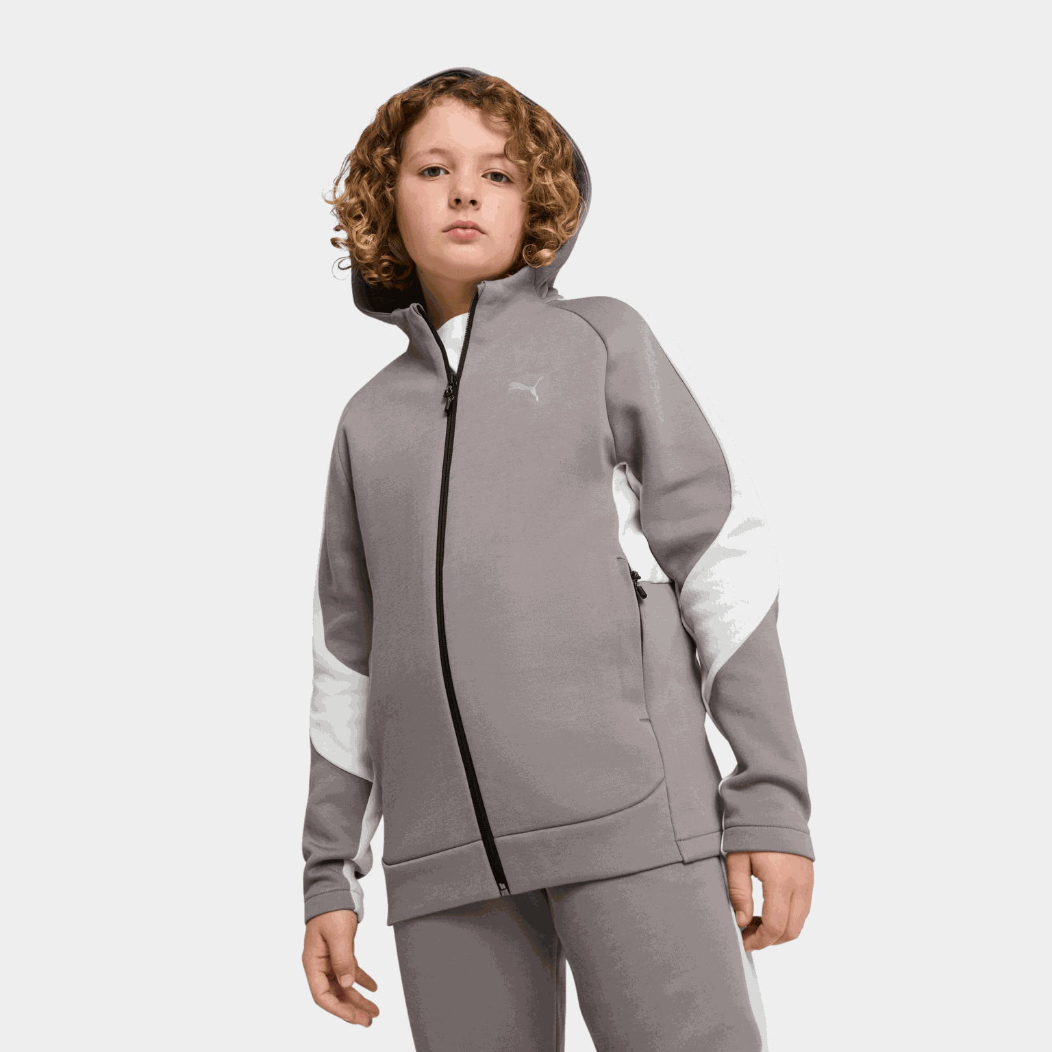 EVOSTRIPE Full-Zip Hoodie DK B, huvjacka, junior - full image 1