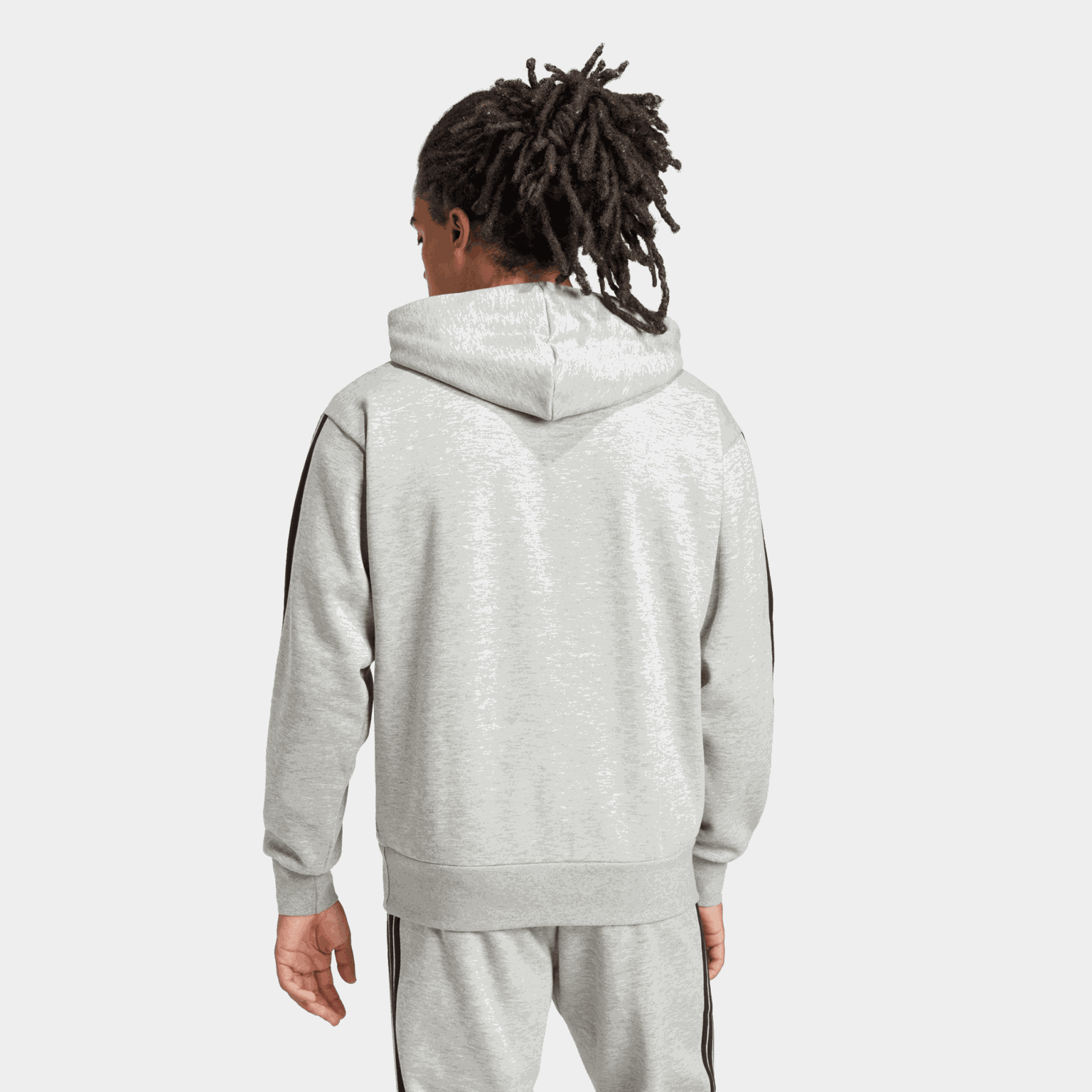 Essentials 3-Stripes Fleece Hoodie, huvtröja, herr - full image 3