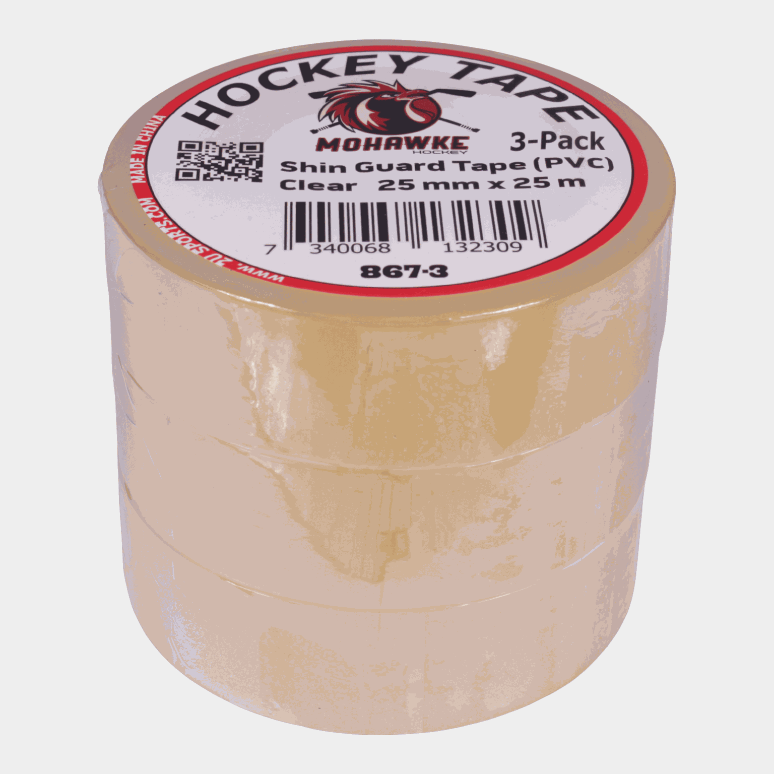 Shin guard Tape Clear 2.5cm x 25m (3-Pack) 26/27, hockeytejp - full image 1