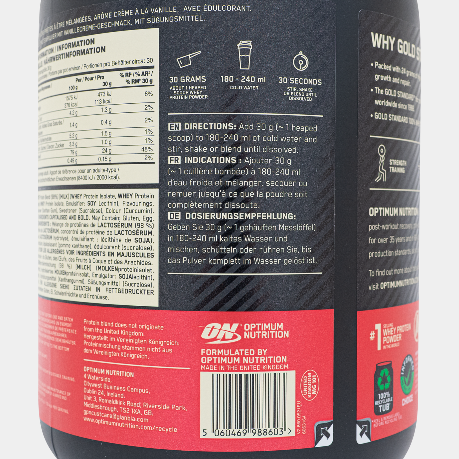 100 % Whey Gold Standard 908 g, proteinpulver - full image 3