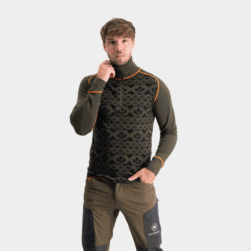 Yukon 2-layer Woll Polo Zip, ullunderplagg, tröja - full image 1