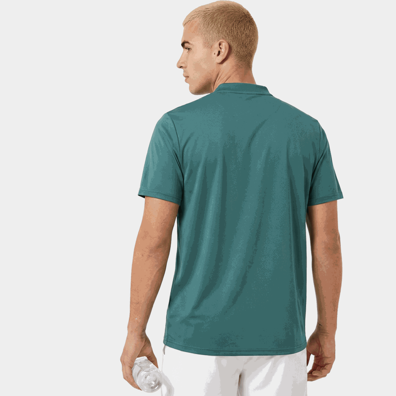 Collarless Polo Shirt Mens, pikétröja, herr - full image 2