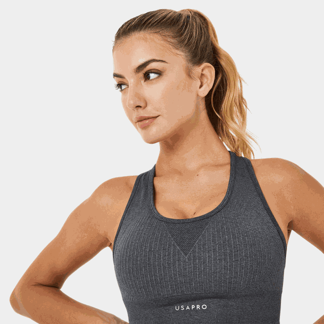Seamless Crop Bra, sport-bh, dam - Låg Support