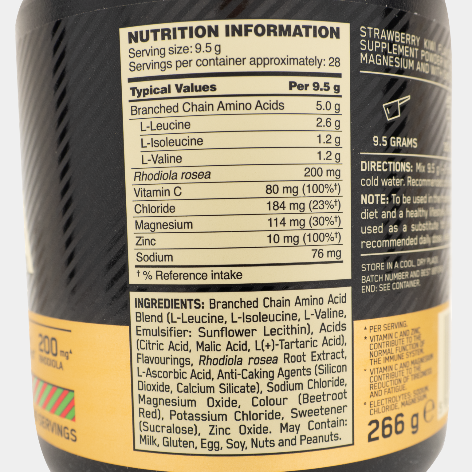 Gold Standard BCAA 266 g, kosttillskott - full image 2