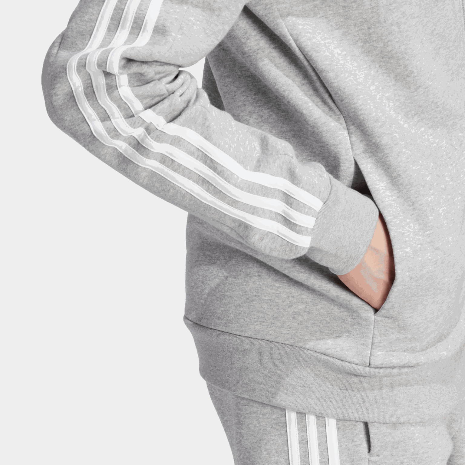 Essential Fleece 3-Stripes Full Zip, hoodie, herr - full image 4