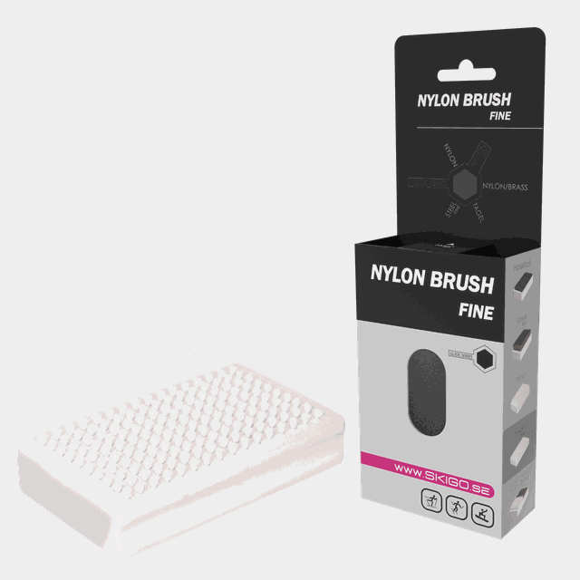 Ski Go Wax Brush Nylon Fine Rectangular 25/26, handborste - Borste, Sickel, Kork, Struktur & Slip