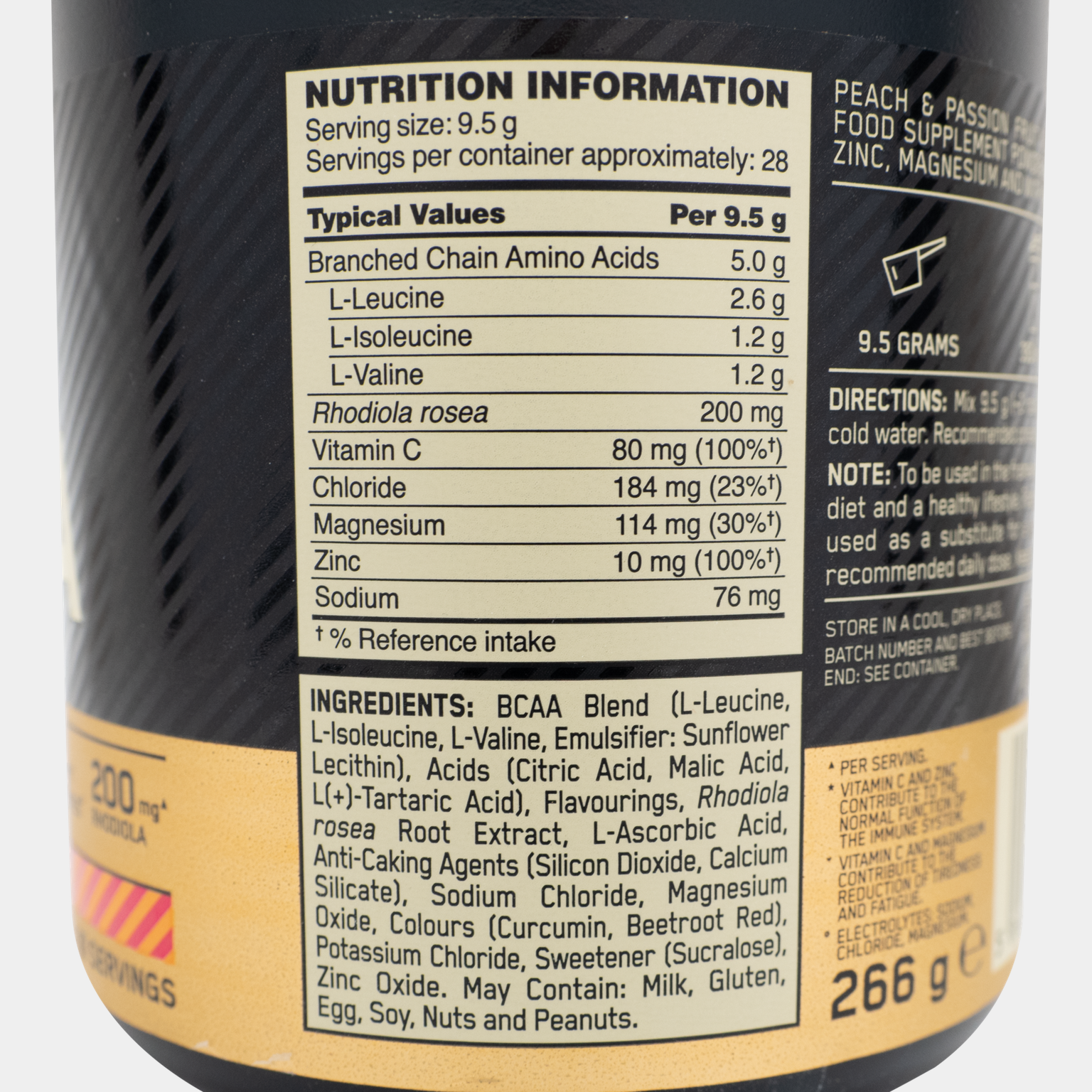 Gold Standard BCAA 266 g, kosttillskott - full image 4