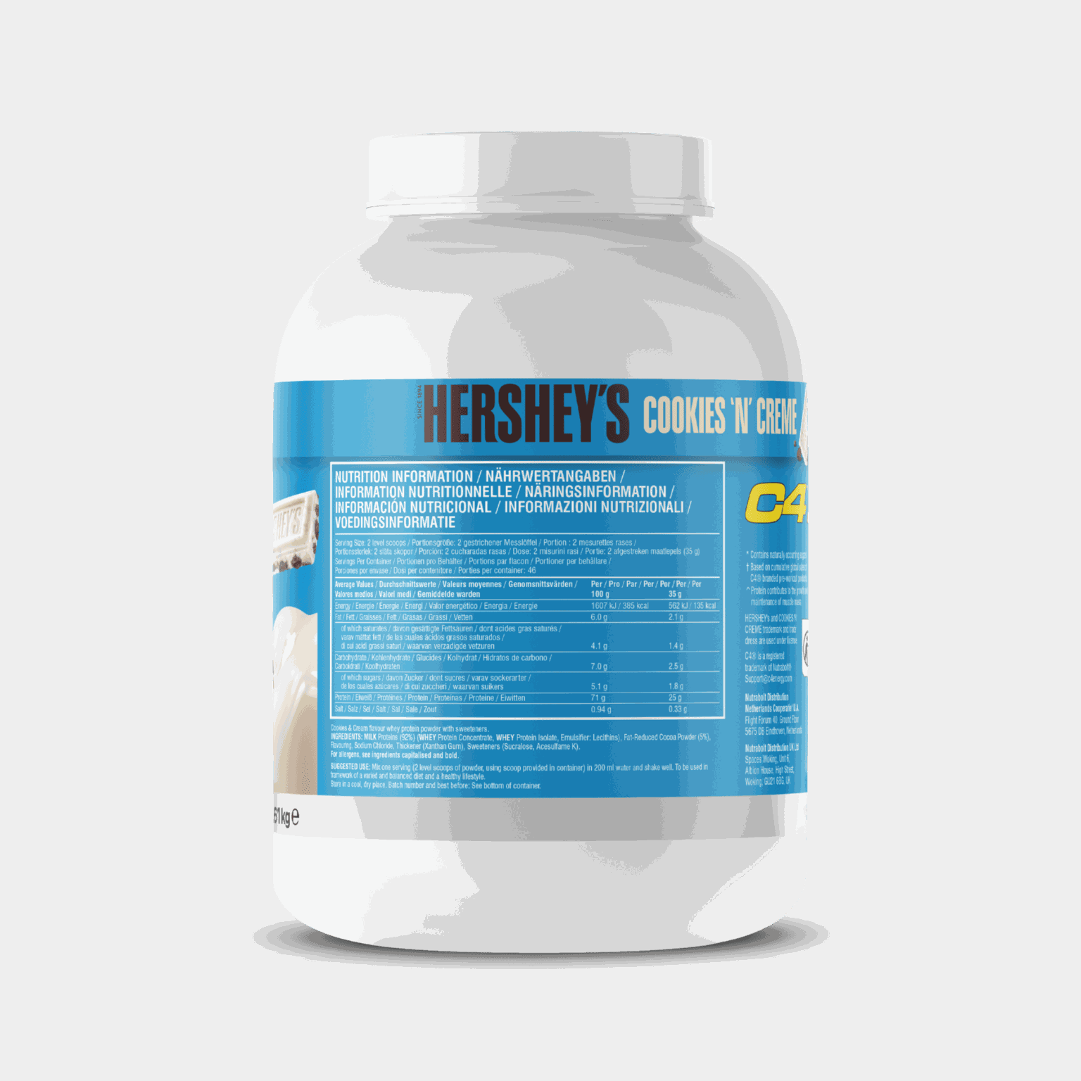 C4 Protein Hersheys Cookies N Creme, proteinpulver - full image 2
