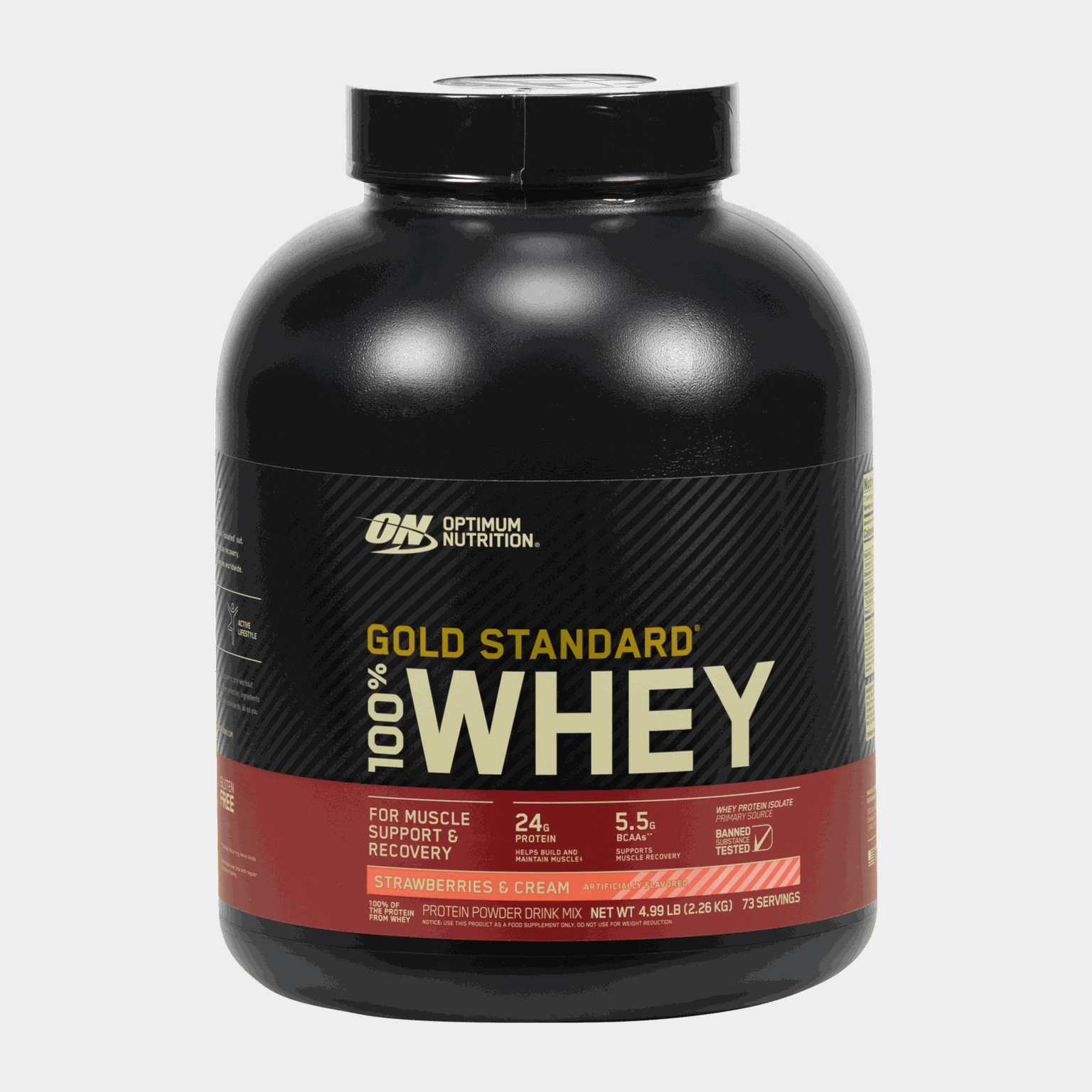 100 % Whey Gold Standard 2 270 g - Strawberry & Cream, proteinpulver - full image 1