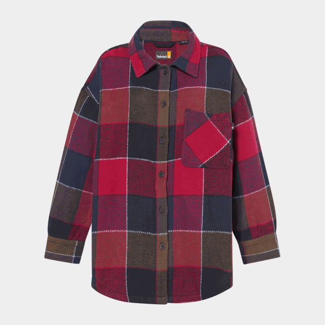 Flannel Long Overshrt, jacka, dam - Fritids-T-Shirt