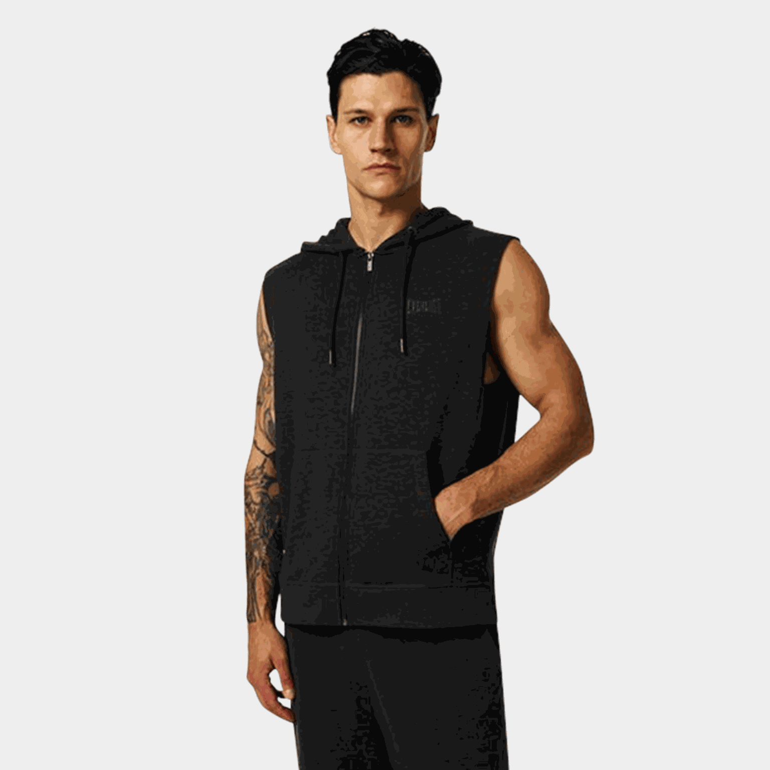 Box Sleeveless Hoodie, huvtröja, herr - full image 1