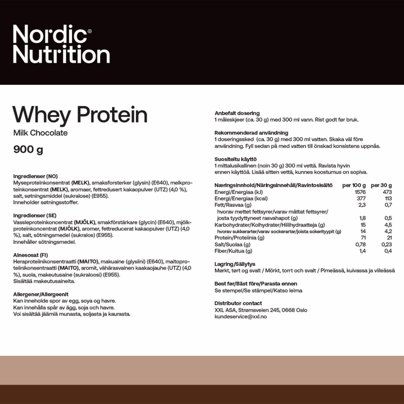 Whey Protein - Chocolate 900 g, proteinpulver - full image 3