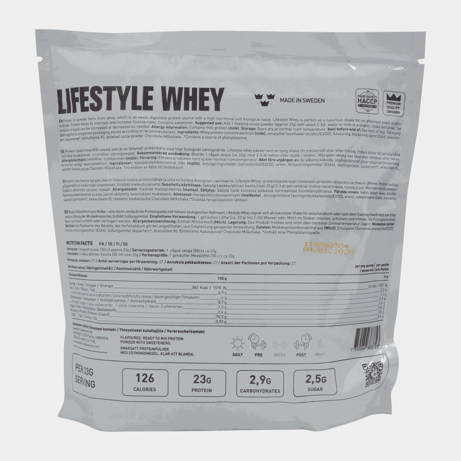 Lifestyle Whey 900g (Chocolate Milkshake), proteinpulver - full image 3