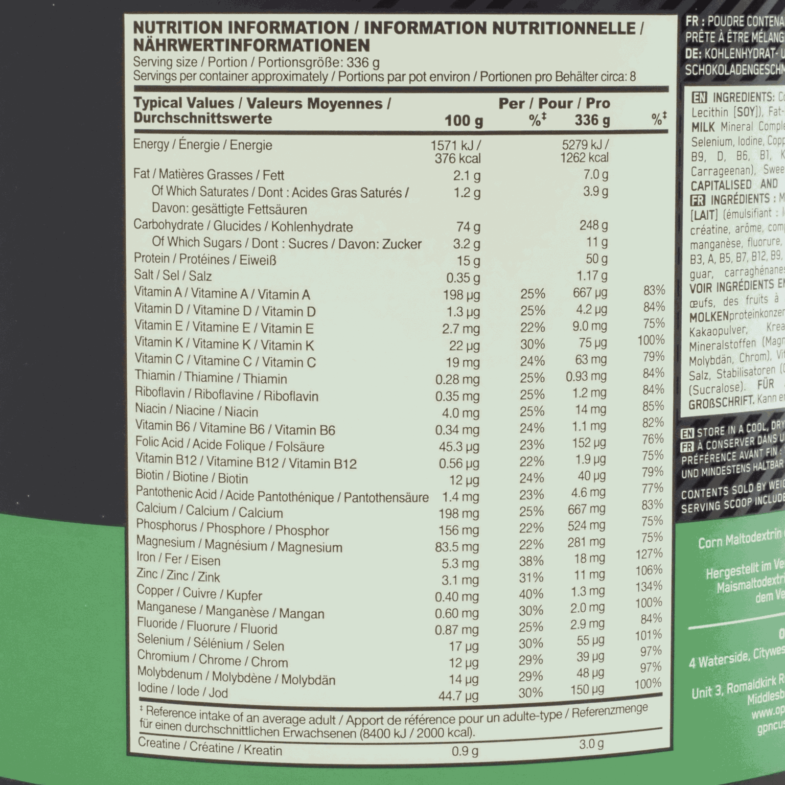 Serious Mass 2727 g, proteinpulver - full image 2