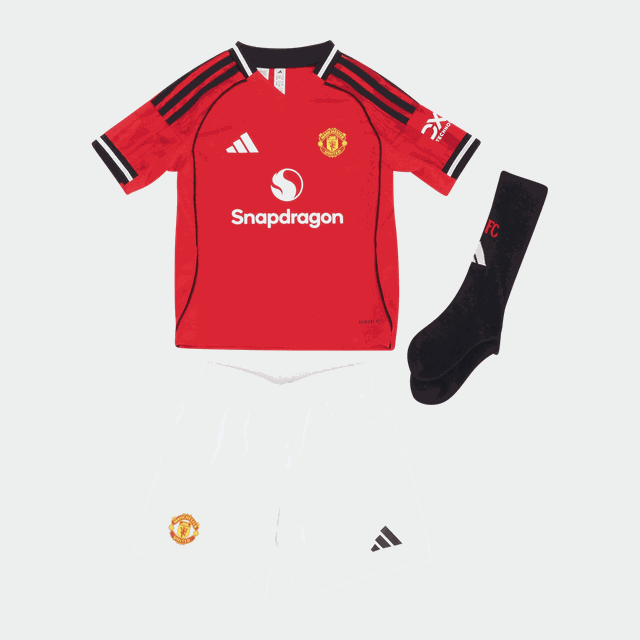 Manchester United Home Mini 2025/26, fotbollskit, barn 25/26 - Premier League