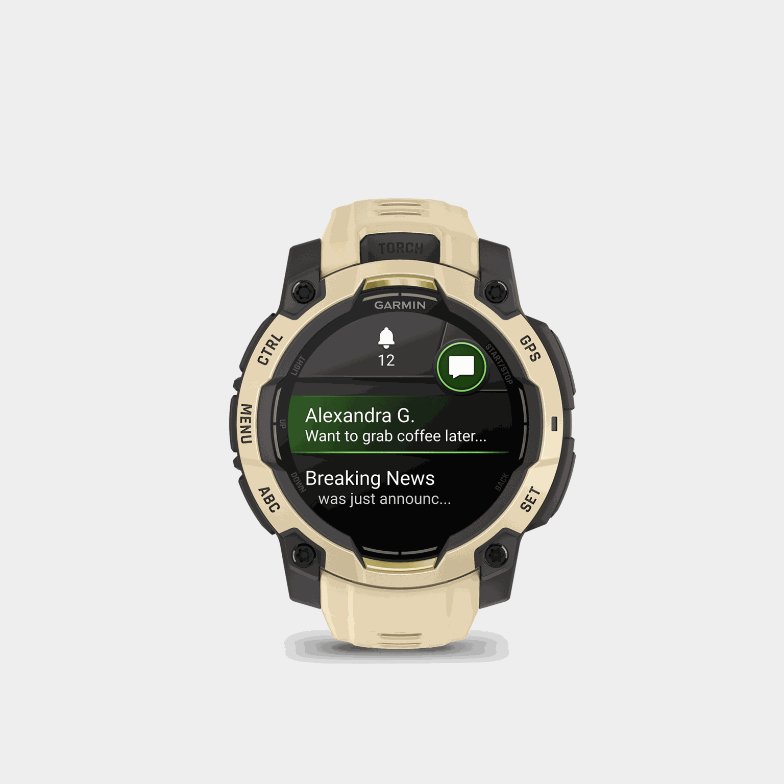 Instinct 3, 45mm, AMOLED, Citrine with Gray Accents, multisportklocka, smartklocka - full image 2