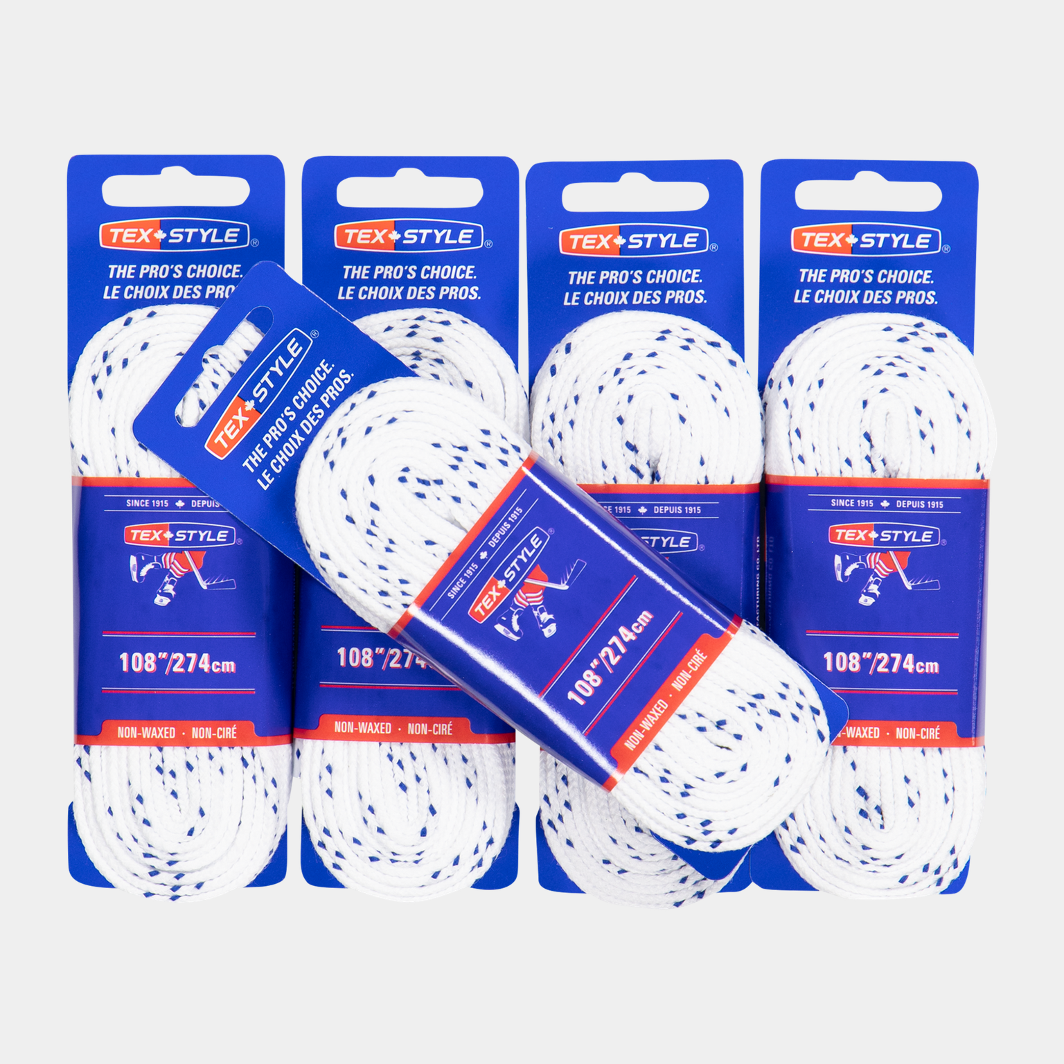 unwaxed XL 274 cm white 24 pack, ovaxade hockeyskosnören - full image 2