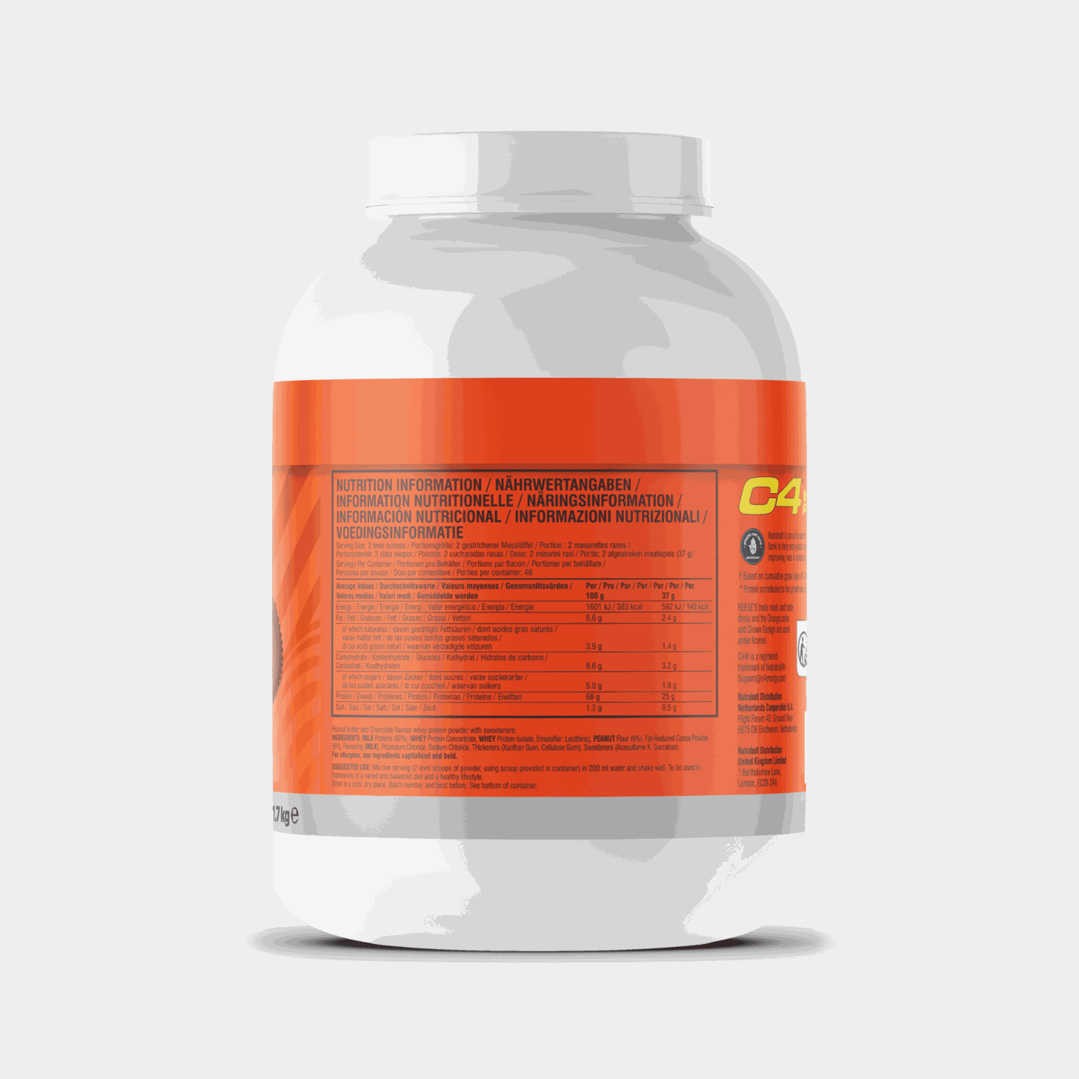 C4 Protein Reeses Peanut Butter Cup, proteinpulver - full image 2