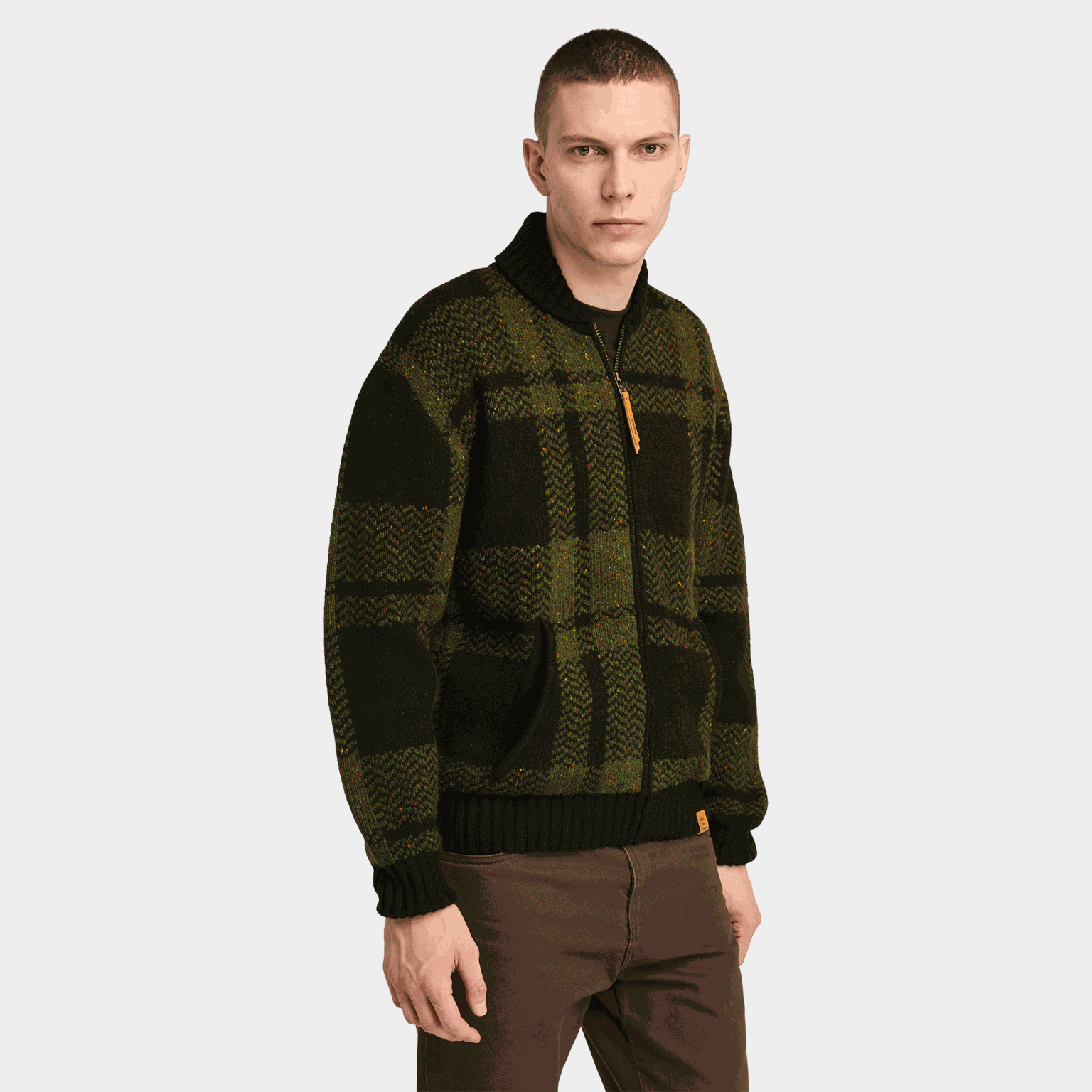 Plaid Full Zip Cardigan, ulltröja, herr - full image 1