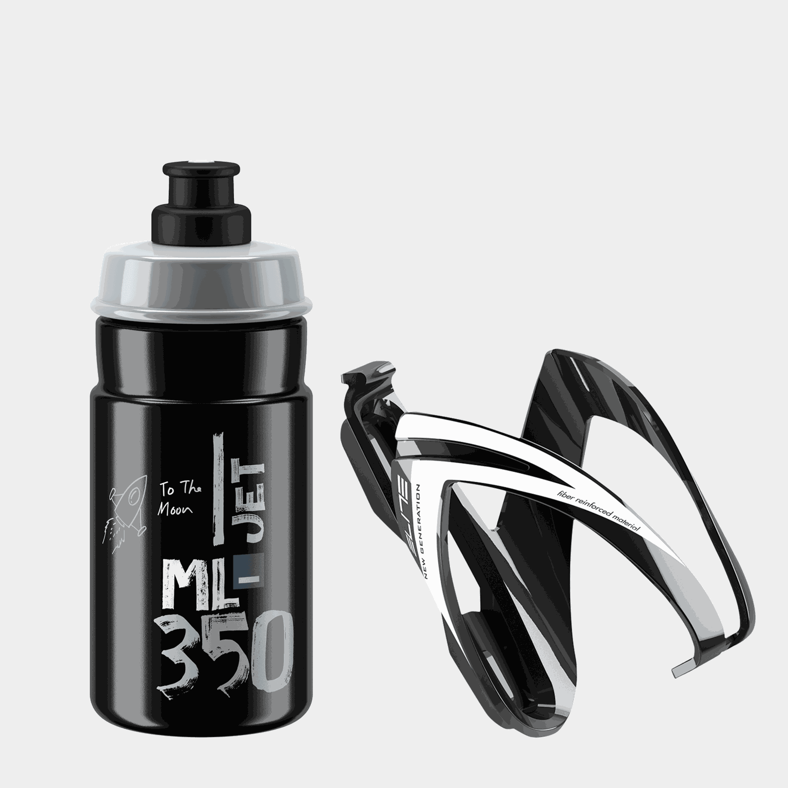 bottle + cage black combo, flask - full image 1